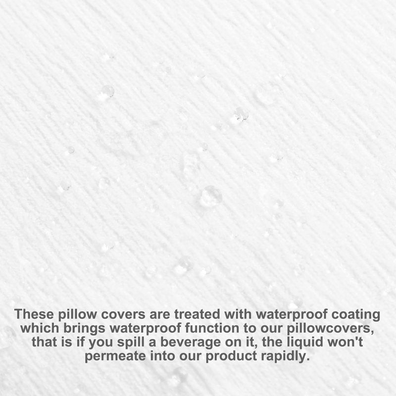 Water-Resistant Throw Pillow Cover 12x20 White Chenille Home Decor