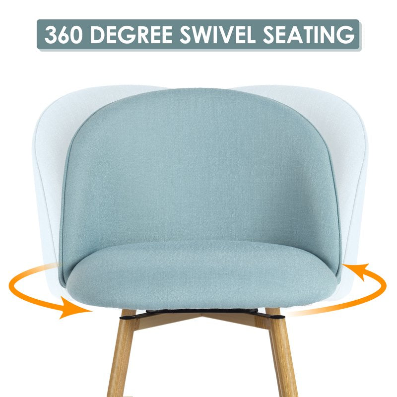 26" Swivel Counter Height Bar Stools Set of 2 - Lake Blue