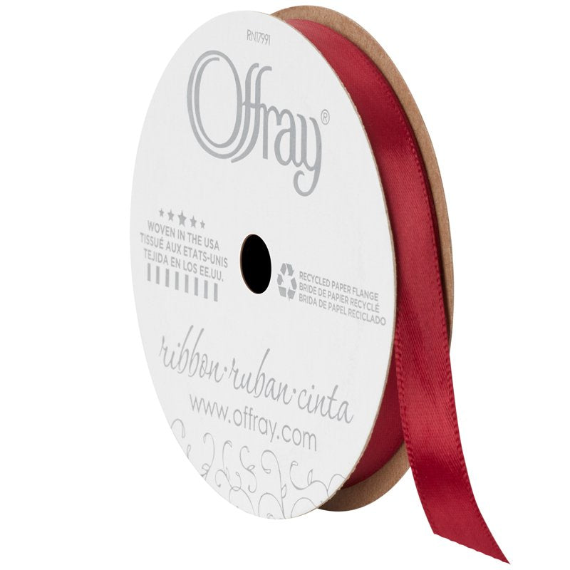Red Wine Satin Ribbon 3/8 Inch 18 Feet - 3 Pack Offray Decorative Trim