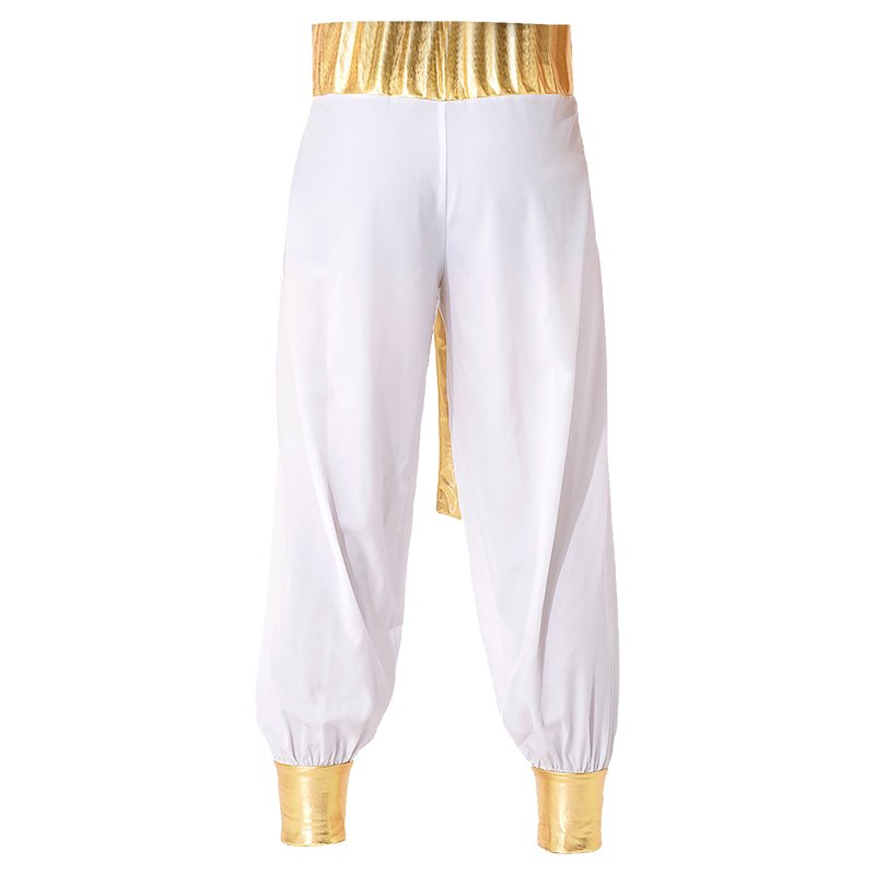 Men's Arabian Prince Costume Vest & Harem Pants Set - Dark Purple & White, Medium