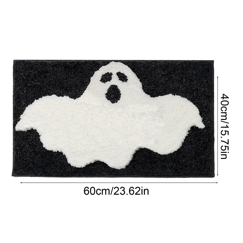 Halloween Ghost Door Mat 15.7x23.6in - Cute Plush Ghost Carpet - OVFUIZ