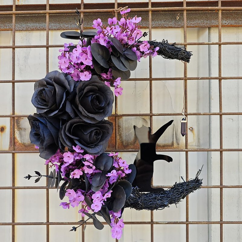 Halloween Witch Wreath for Front Door - Festive Fall Decor, Durable & Easy to Hang