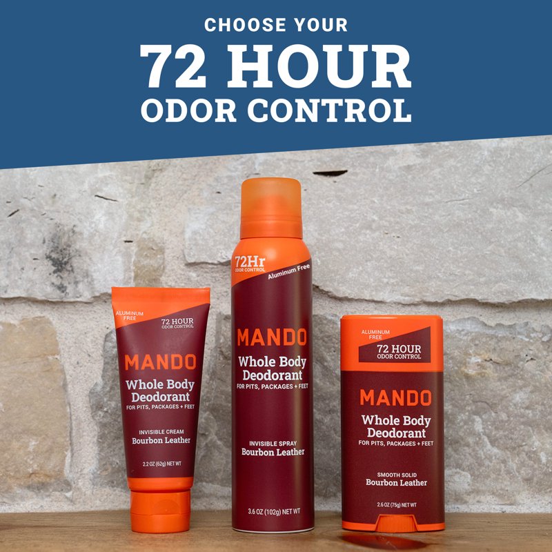Whole Body Deodorant Spray - Aluminum-Free, 72-Hour Odor Control, Bourbon Leather, 3.6 oz