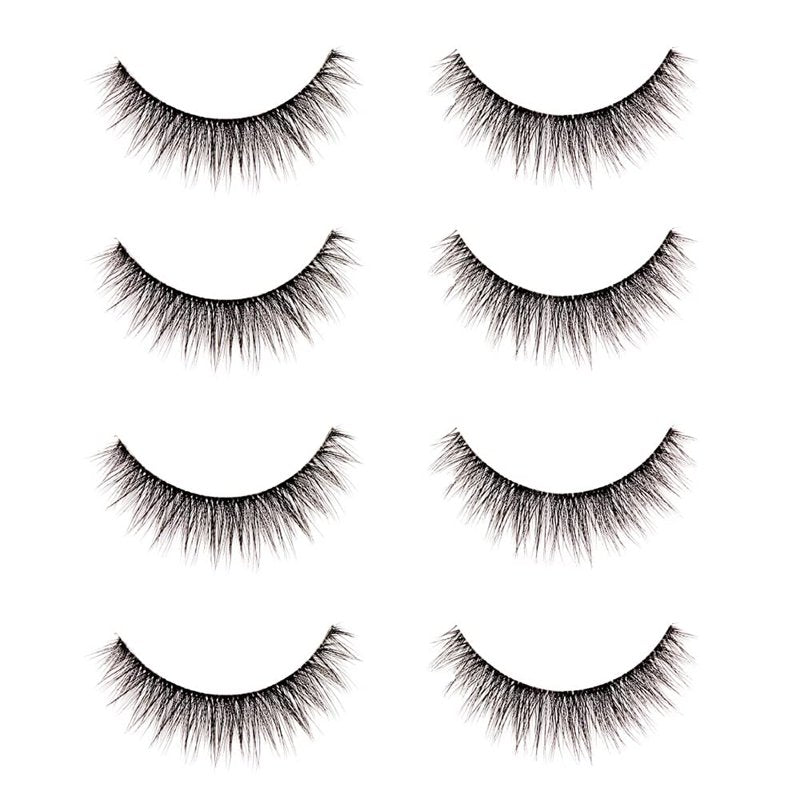 Faux Mink False Eyelashes - 4 Pairs Medium Volume Rounded Lash Set