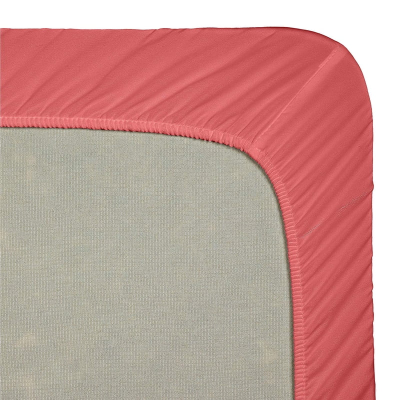 Twin Fitted Sheet - Premier 1800 Collection Coral Pink - Soft Microfiber Bed Sheet