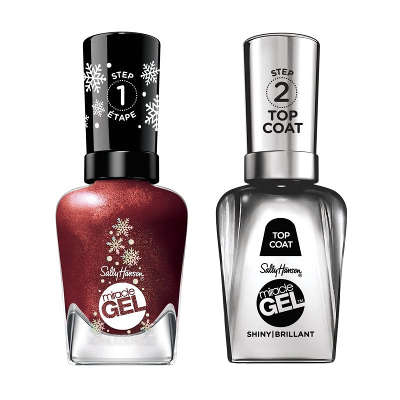 Miracle Gel Holiday Nail Polish Duo Set - Jolly Holly & Shiny Top Coat
