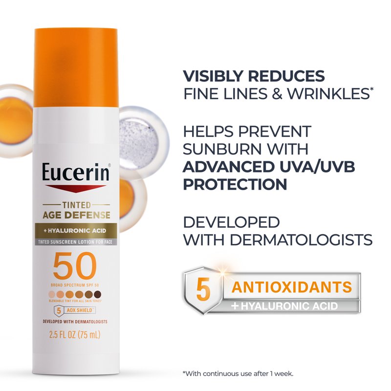 Tinted Face Sunscreen Lotion SPF 50 with Hyaluronic Acid - 2.5 fl oz