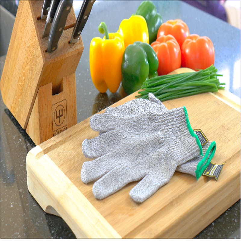 Cut-Resistant Heat-Resistant Kitchen Gloves - Non-Textured Palm, L