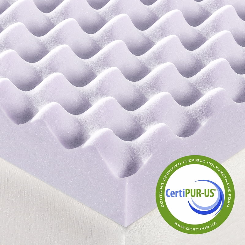 3-Inch Lavender Memory Foam Egg Crate Mattress Topper Queen - Support & Relaxation
