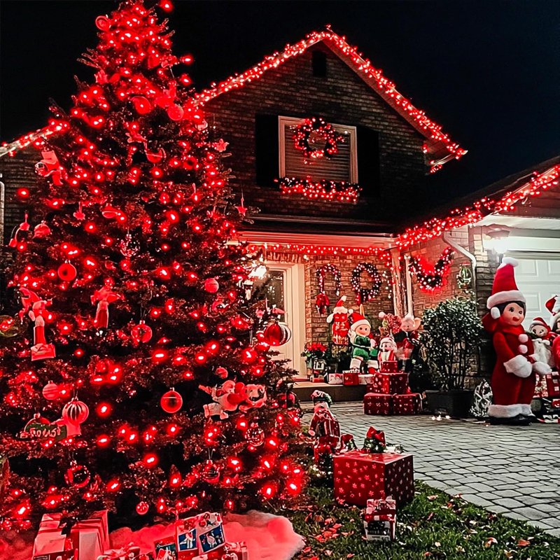 Red Christmas String Lights 66ft 200 LED Indoor Outdoor with 8 Modes