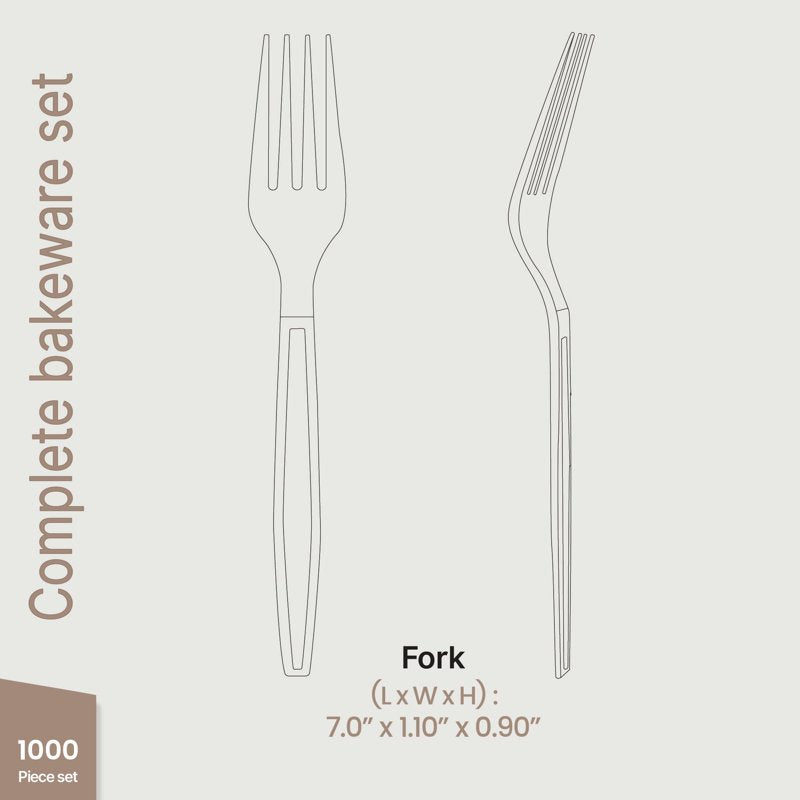 Heavy Duty Disposable Cutlery Set - 1000 Pieces, BPA-Free Plastic Utensils