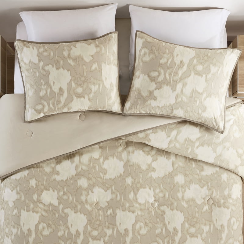 Mainstays Blurred Rose 3-Piece Beige Comforter Set - King, Modern Design