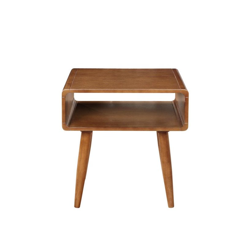 Alborg End Table - Rich Walnut Finish with Open Cubby