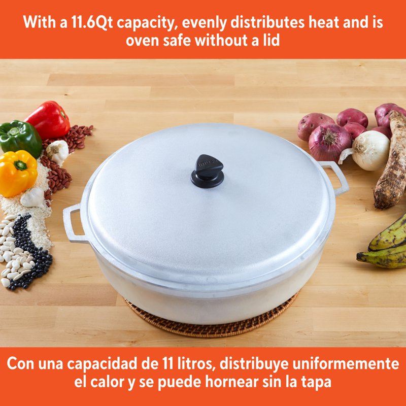 11.6qt Cast Aluminum Caldero - Essential Hispanic Cooking Pot