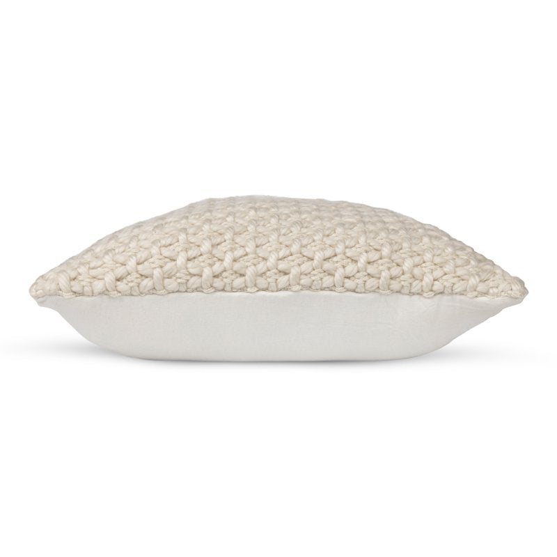 Ivory Honeycomb Throw Pillow - 18x18 Inch Decorative Cushion for Sofa & Bed