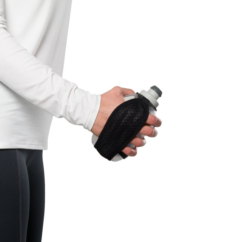 Handheld Running Bottle Holder - 12oz Capacity, Black/Marigold
