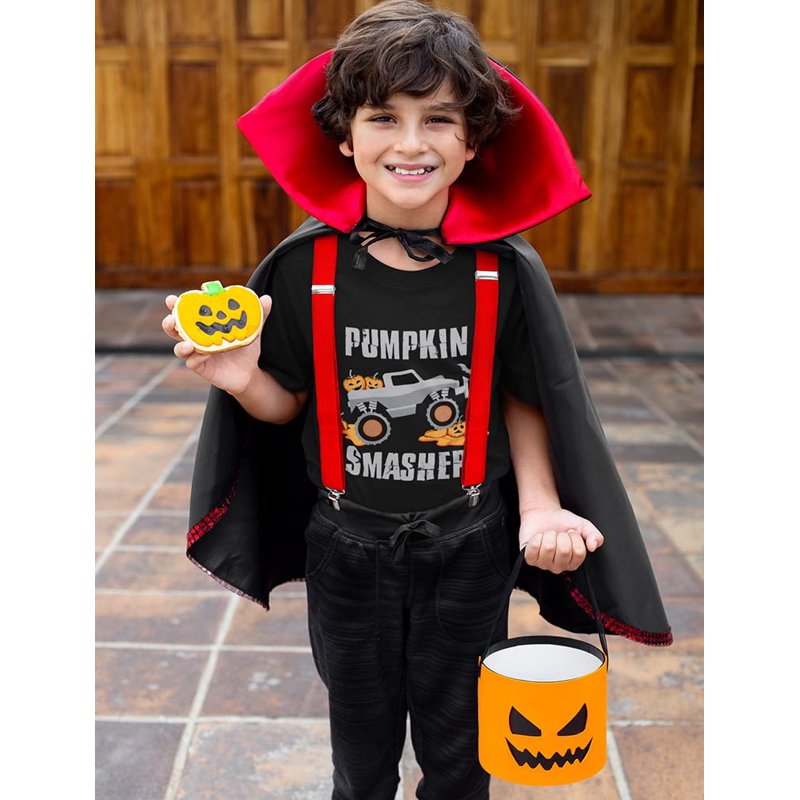 Toddler Halloween T-Shirt - Pumpkin Smasher Design, Black, 4T