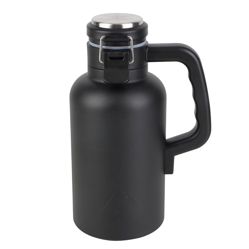 48oz Insulated Stainless Steel Growler - Black Travel Bottle