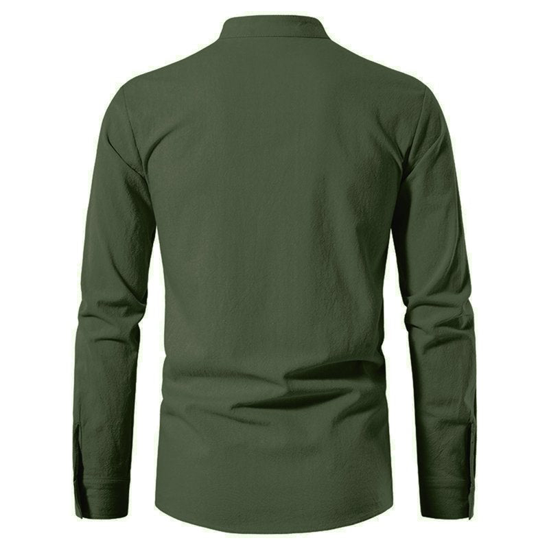 Army Green Renaissance Medieval Pirate Viking Costume Shirt L Men