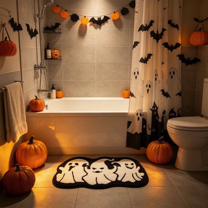 Halloween Ghost Bath Mat - 10_Ghost Bath Mat_J Spooky Welcome Floor Rug