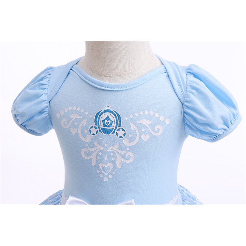 Blue Princess Dress Up Romper & Headband Set for 6-9 Months Baby Girls