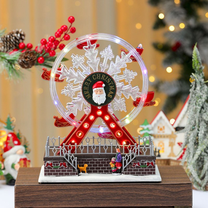 Christmas Rotating Ferris Wheel with LED Lights and Music - Festive Holiday Decor