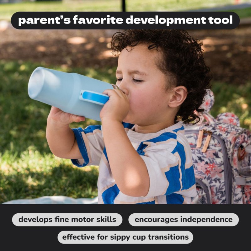 Insulated Stainless Steel Kids Tumbler with Straw - Black 12oz