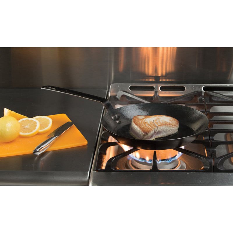 10-Inch Seasoned Carbon Steel Skillet with Silicone Handle Holder