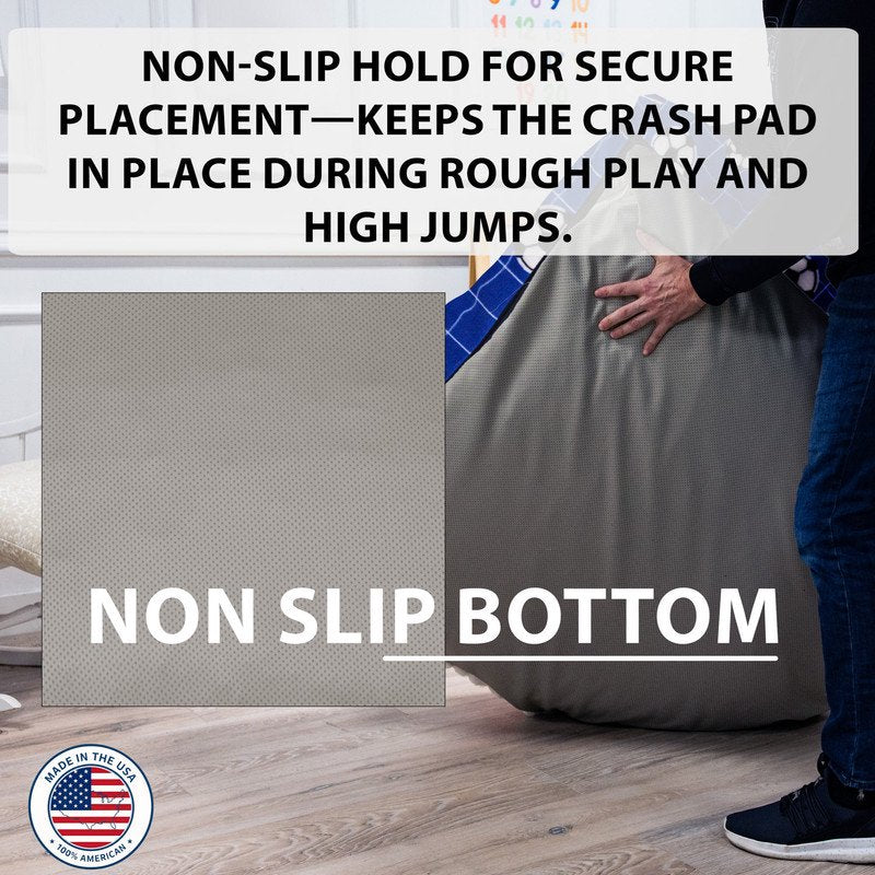 Sensory Crash Pad for Kids & Adults - 48" x 48" Blue+Black/White Football