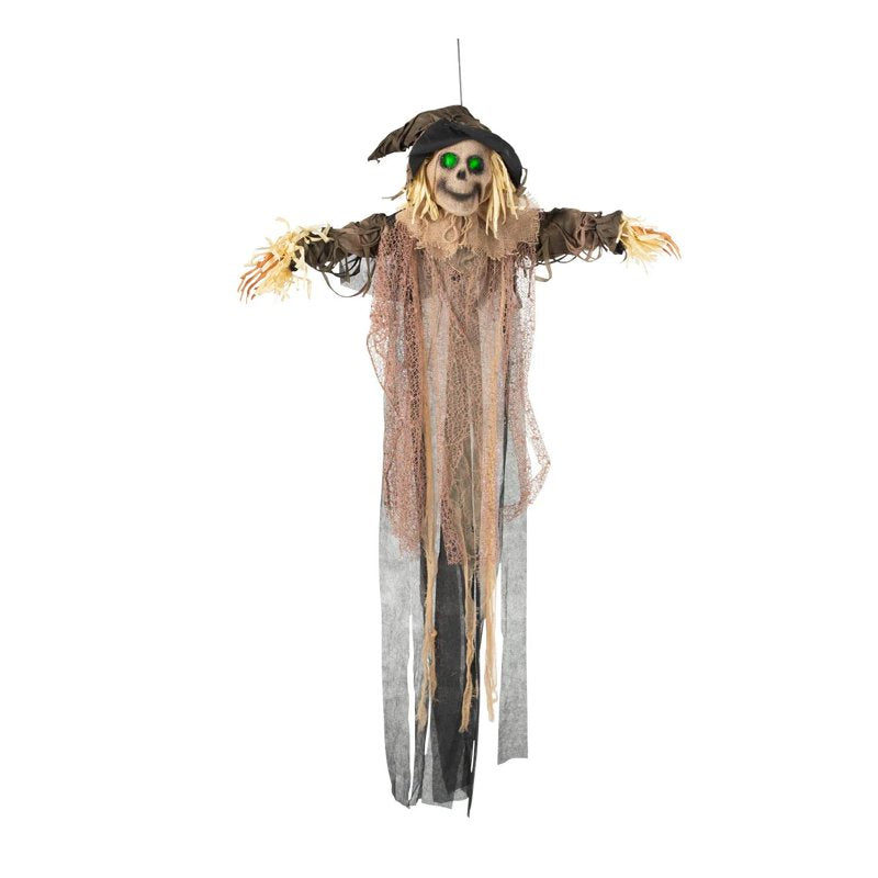 Light-Up Hanging Skeleton Scarecrow Decoration - Halloween Outdoor Decor