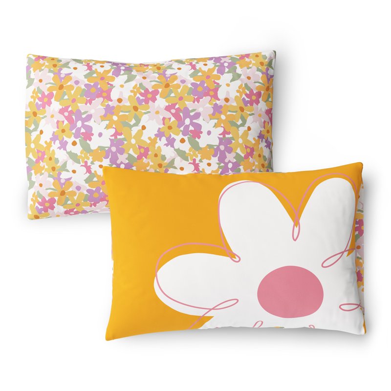 Kids Daisy Reversible Comforter Set with Sheets - Twin Bed, 5 Pieces