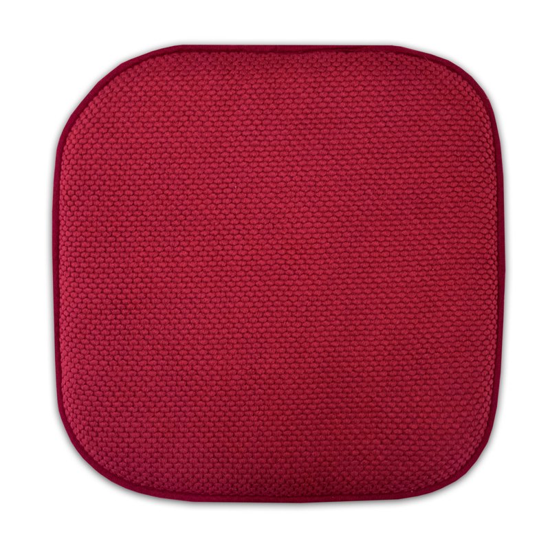 Memory Foam Chair Pad 16" x 16" - Non-Slip Back, 6-Pack, Red