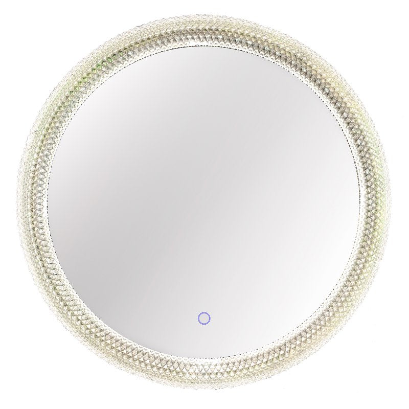 24-Inch Circular LED Anti-Fog Wall Mirror with RGB Lighting for Bathroom