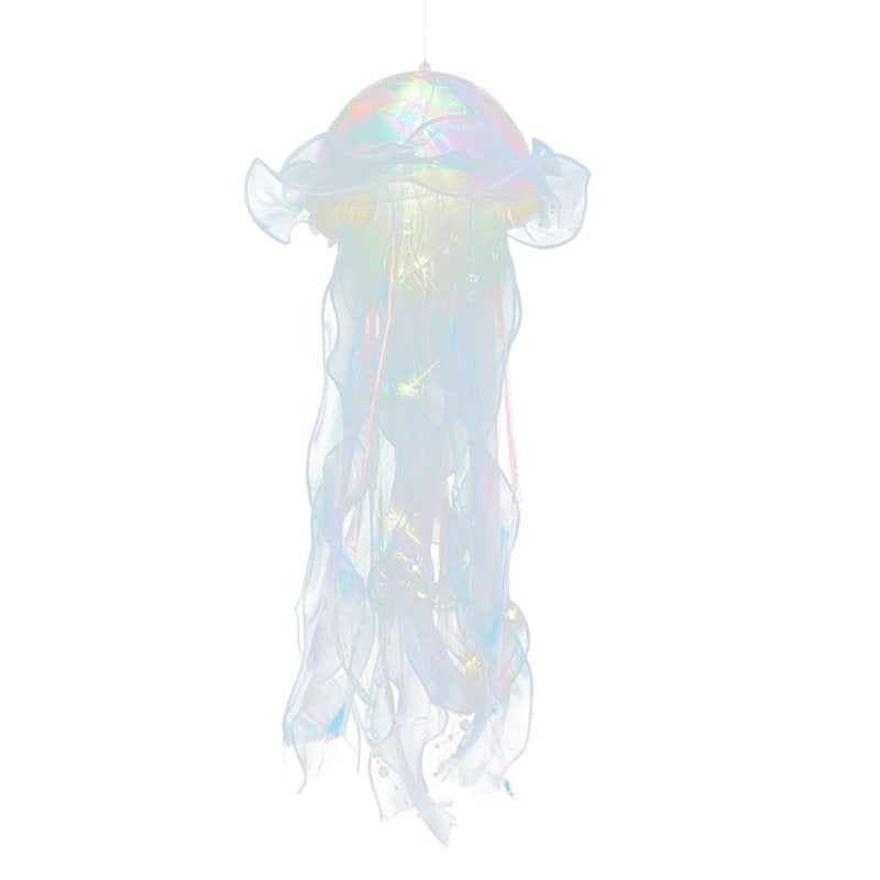 Pyaiine Blue Glowing Jellyfish Lantern Handheld LED Lamp Holiday Party Decoration