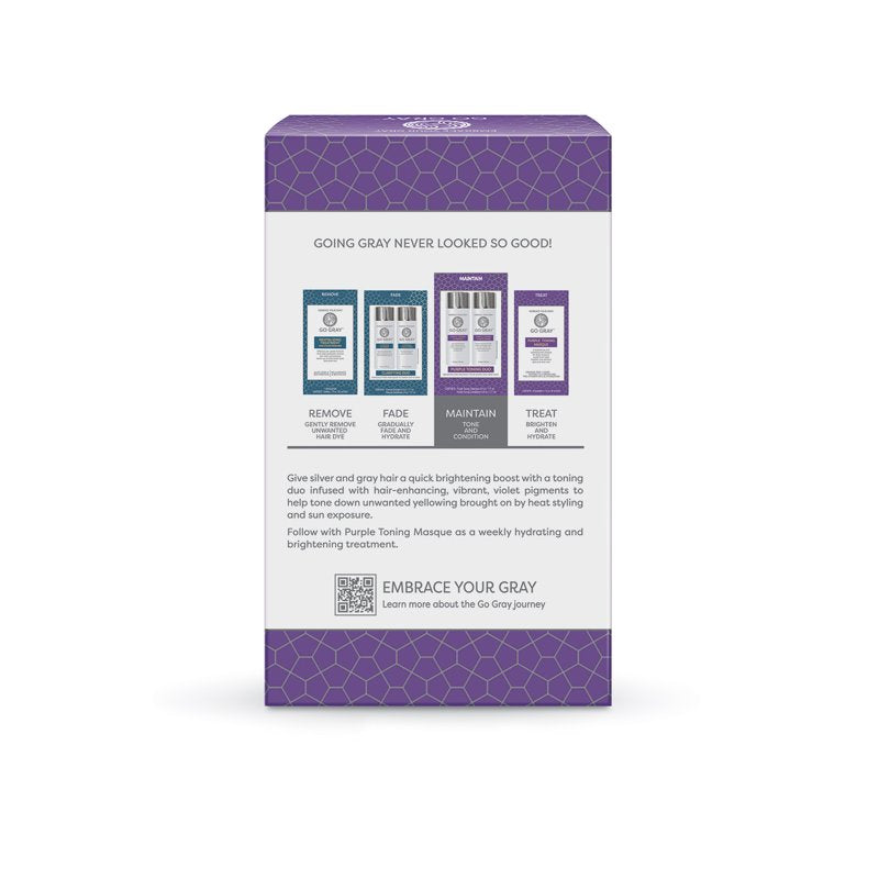 Purple Toning Shampoo & Conditioner Duo for Gray Hair - 6 oz