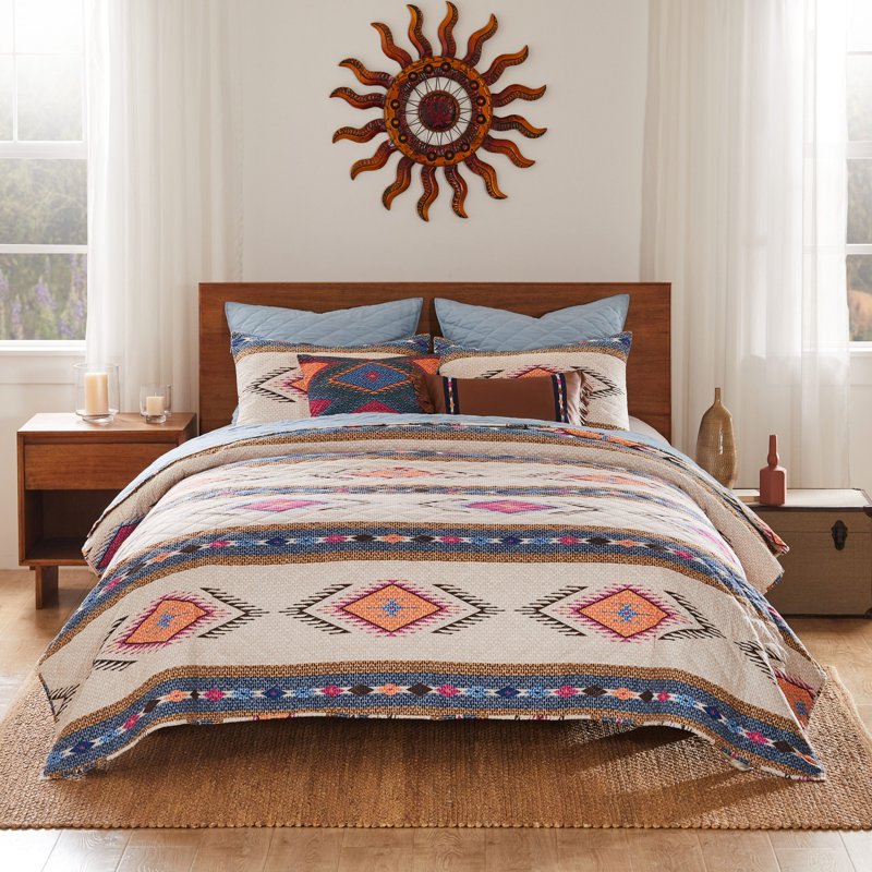 Greenland Home Fashions Cheyenne Spirit Southwestern Boho Quilt Set Twin-XL
