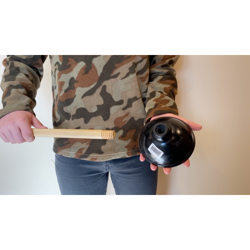 Toilet Plunger with Wooden Handle - Rubber Drain Cleaner for Toilets & Sinks