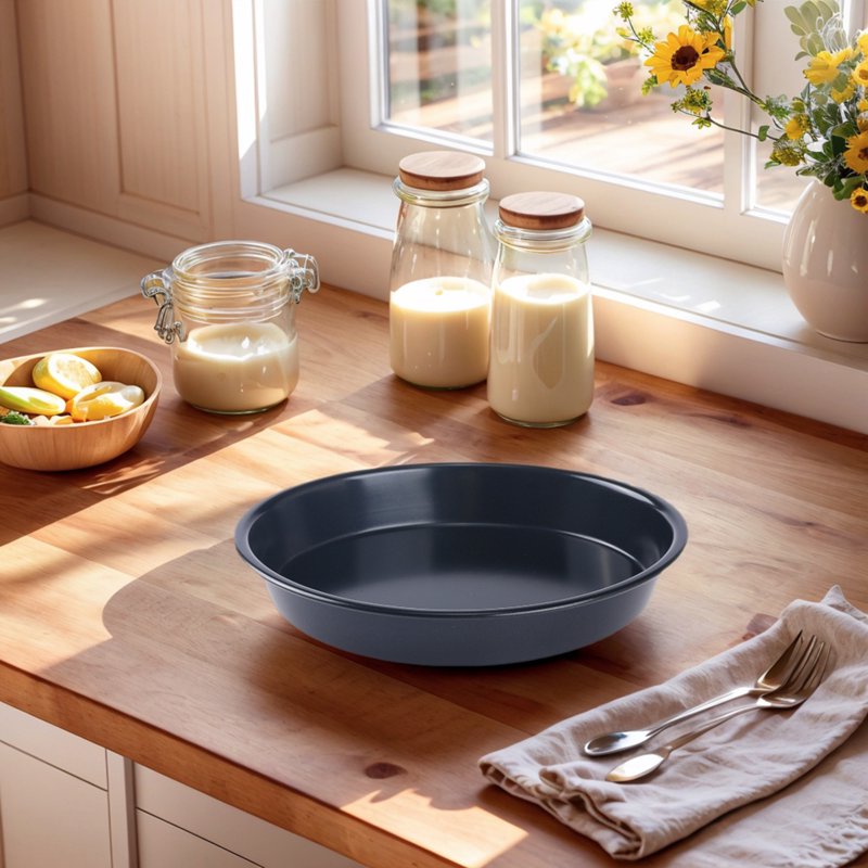 3-Piece Round Cake Pan Set - 7.9" x 7.9" x 1", Black