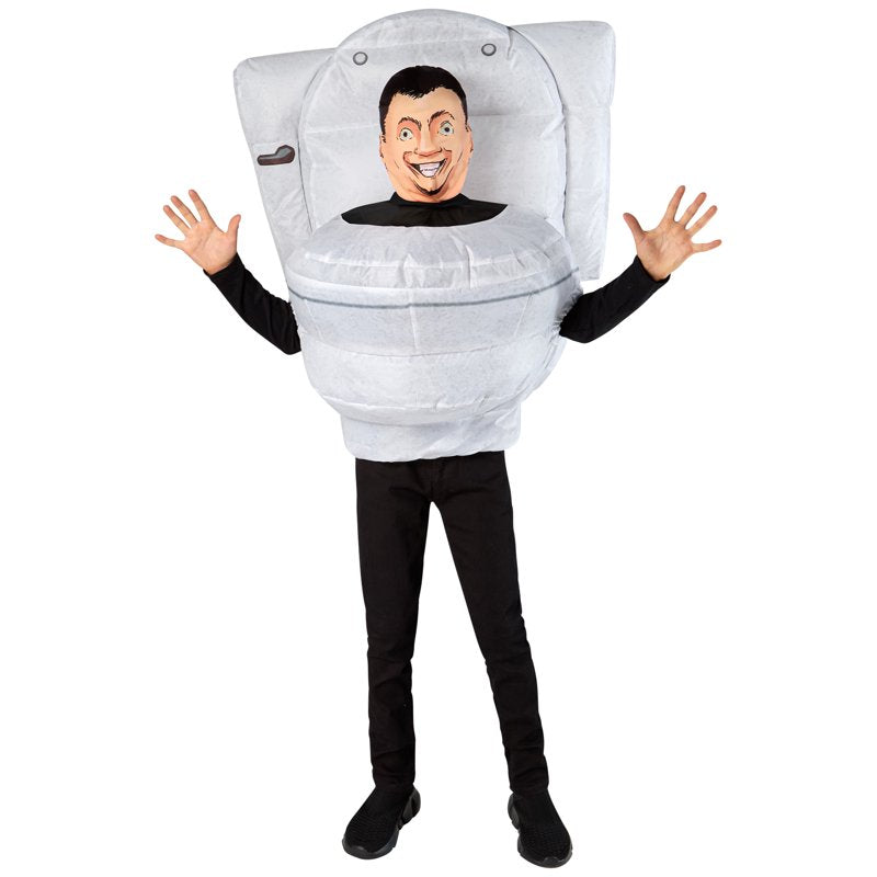 Skibidi Toilet Inflatable Costume for Boys with Hood - Funny Dress Up
