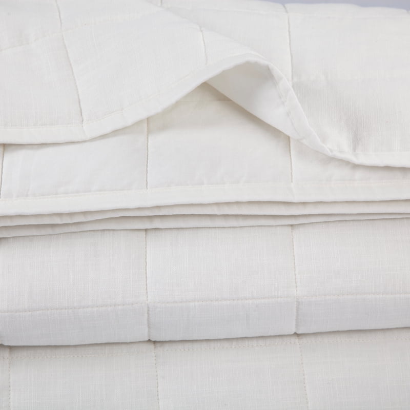 Allswell Cotton Linen Blend Quilt Set - Full/Queen Bleached Linen