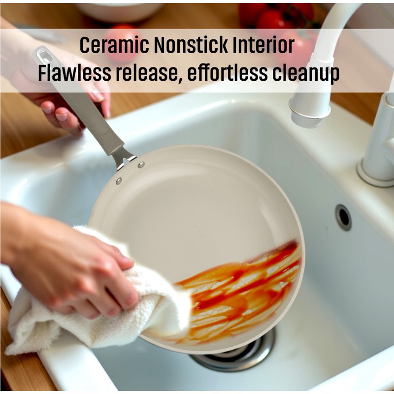 10-Inch Ceramic Frypan - Heavy-Gauge Aluminum, Nonstick Surface