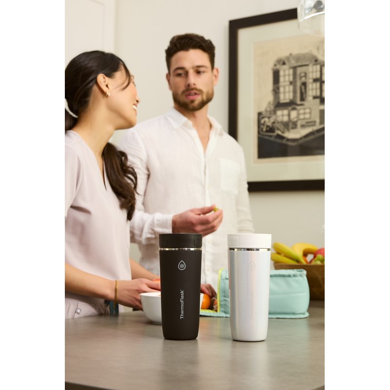 Insulated Stainless Steel Coffee Travel Mug - 16 oz, Pitch Black
