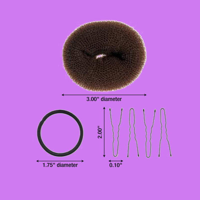 Bun Maker Kit - 6-Piece Set with Bobby Pins, Brown