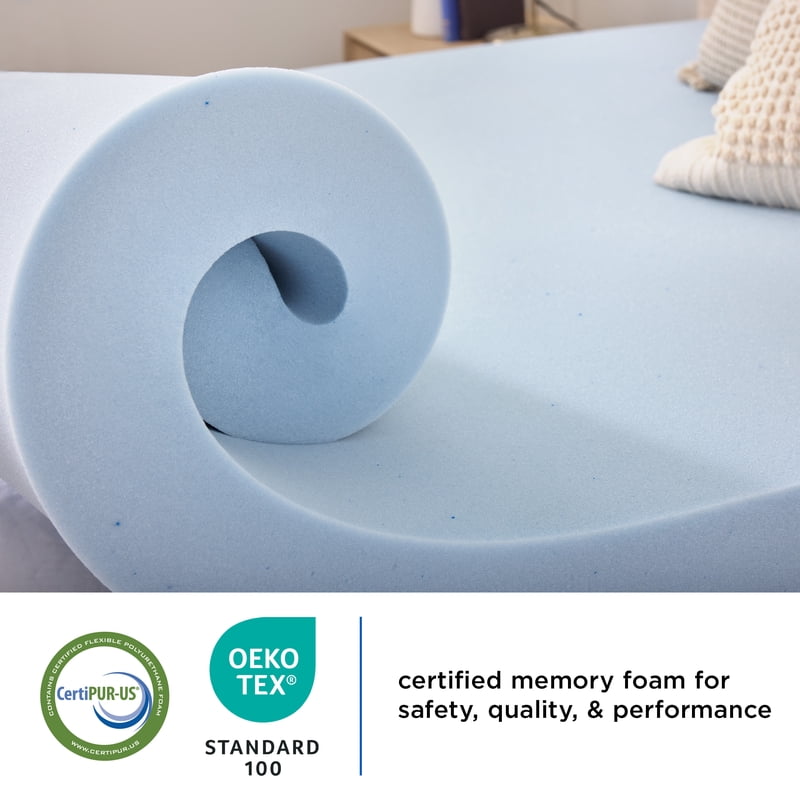 Mainstays 4-Inch Memory Foam Mattress Topper King - Pressure-Relief, Cooling