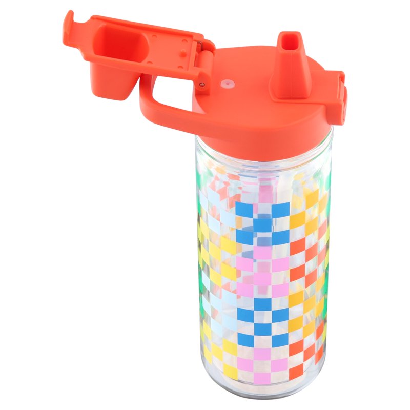14 oz Multicolor Fairy Garden Tritan Insulated Water Bottle - Check