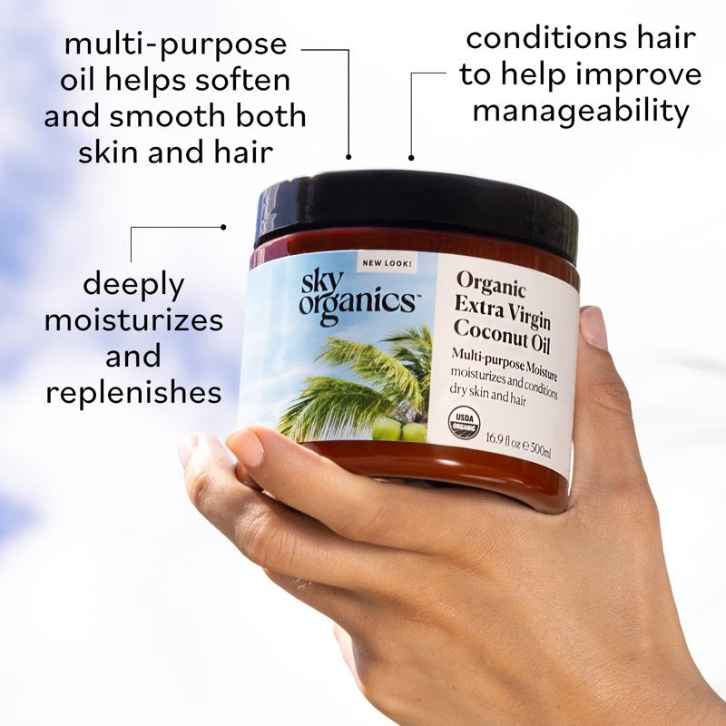 Organic Extra Virgin Coconut Oil for Hair and Skin - 16.9 fl oz