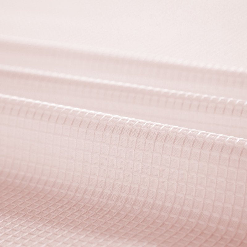 Pink Waterproof Shower Curtain with Detachable Liner - Dainty Home Complete Waffle Weave