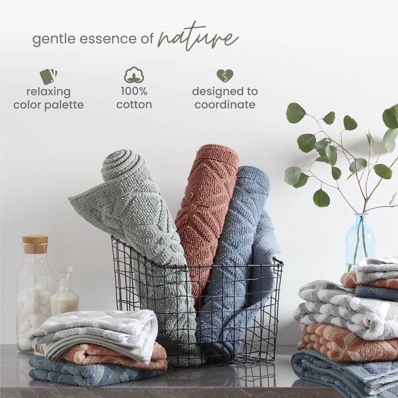 Martex Restore Geometric Cotton Bath Rug 20x32 Inches - Grey Variation