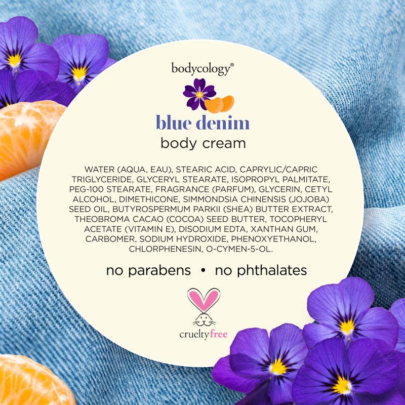 Blue Denim Shea Butter Body Cream - Ultra-Hydrating Floral & Fruity Lotion