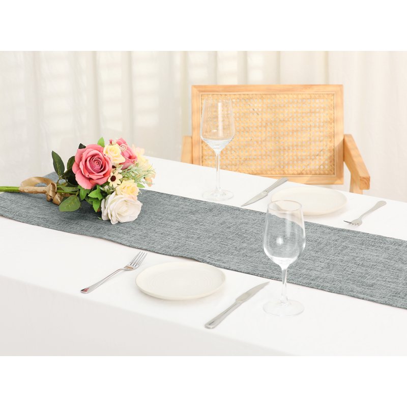 Solid Color Table Runner - Dark Grey 12" x 83" Linen Banner